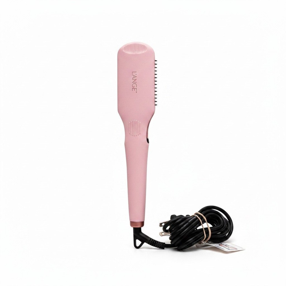 L'ange Le Vite Hair Straightening Brush Blush Pink Ceramic Digital Heat Control